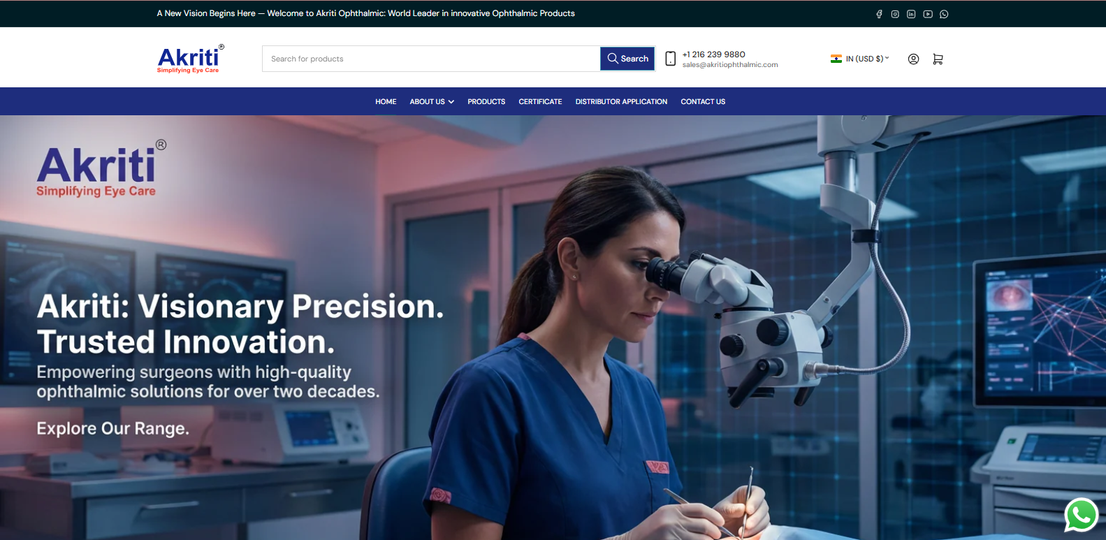 Akriti Ophthalmic - Medical E-commerce Store